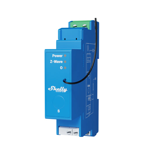 Shelly Wave Pro 1. Professional 1-channel DIN rail Z-Wave smart relay switch up to 16A. LAN connection