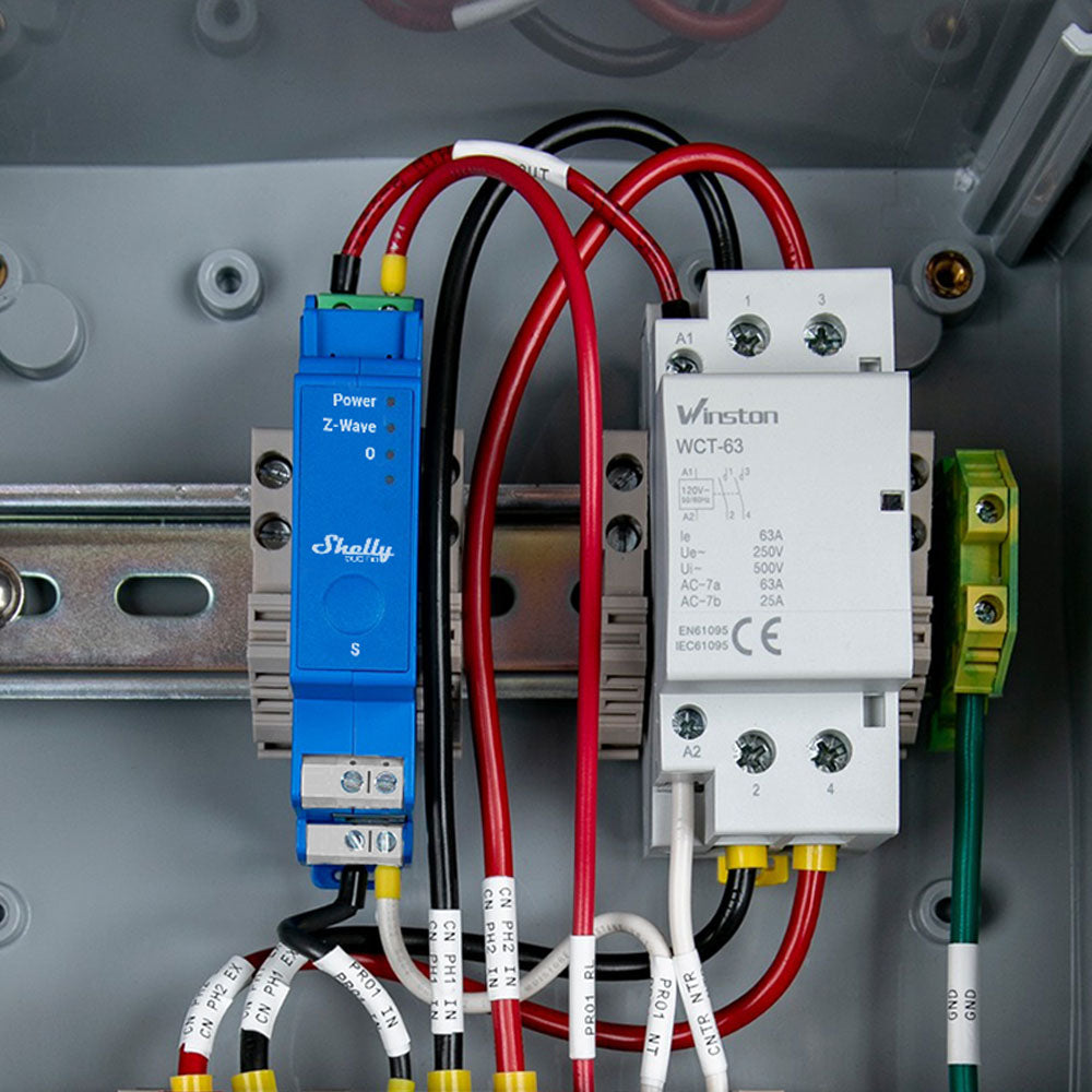 Shelly Wave Pro 1. Professional 1-channel DIN rail Z-Wave smart relay switch up to 16A. LAN connection