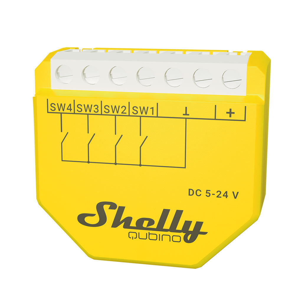 Shelly Wave I4 DC. Z-Wave DC 4 digital inputs controller for Smart Scenes and enhanced actions control.