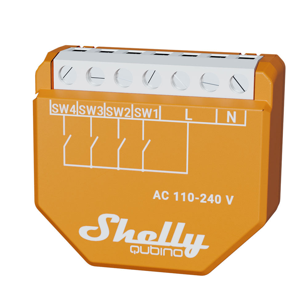 Shelly Wave I4. Z-Wave 4 digital inputs controller for Smart Scenes and enhanced actions control.