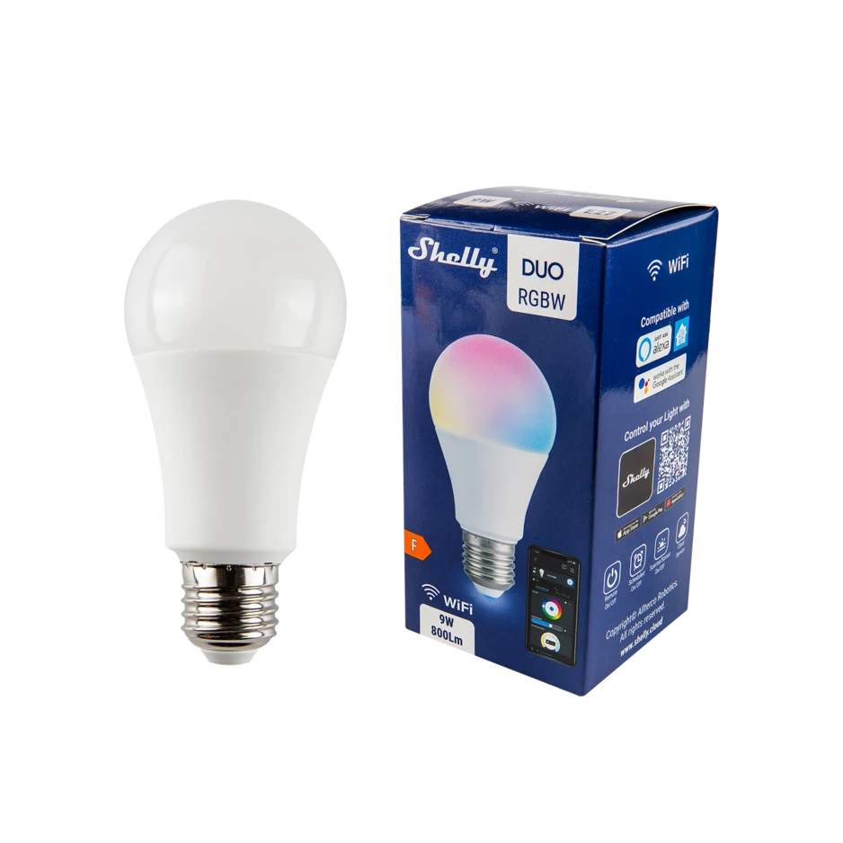 Shelly DUO RGBW. Smart Wi-Fi E27 9W Bulb With Dimming And Color Functi ...