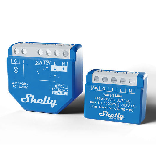 Shelly Wave 1 Mini. Smallest Z-Wave Smart Relay Switch, 1 channel 8A, dry contacts